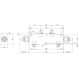 Dvipusis atsvarinis perkrovos ir blokavimo vožtuvas VBCD sriegiai: 3/8 colio srautas: 40 l/min maksimalus slėgis: 350 bar