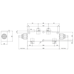 Dvipusis atsvarinis perkrovos ir blokavimo vožtuvas VBCD sriegiai: 1/4 colio srautas: 30 l/min maksimalus slėgis: 350 bar