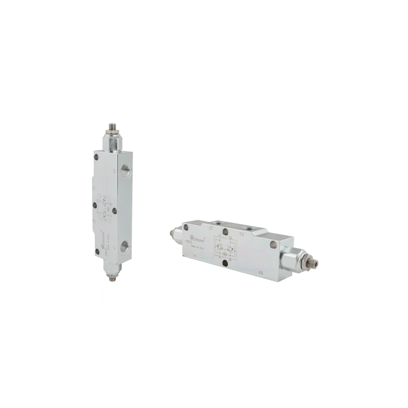 Dvipusis atsvarinis perkrovos ir blokavimo vožtuvas VBCD sriegiai: 1/2 colio srautas: 60 l/min maksimalus slėgis: 350 bar