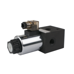 Elektriniu būdu valdomas 3 padėčių hidraulinis vožtuvas. 3/2 sriegis: 1/2 colio. Įtampa: 12 V. Srautas: 80 l/min. Maks. slėgis: 