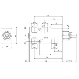 VBCL vienpusis atsvarinis perkrovos ir blokavimo vožtuvas, sriegis: 3/4", srautas: 120 l/min, maks. slėgis: 350 bar