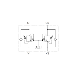 Dvipusis atsvarinis perkrovos ir blokavimo vožtuvas VBCD sriegiai: 3/4 colio srautas: 120 l/min maksimalus slėgis: 350 bar