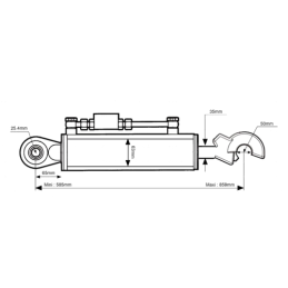 Universali centrinė hidraulinė jungtis CBM 2/2 585 mm traktoriams, kurių maksimali galia yra 100 AG