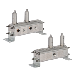 Tikslus transmisinės alyvos srauto daliklis GR10 2x3,2cm3 1xIN - 2xOUT su išlyginamaisiais vožtuvais. Įleidžiamos alyvos srauto 