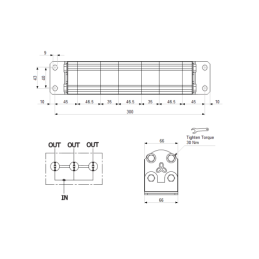 Tikslus reduktoriaus alyvos srauto daliklis GR10 3x3,2cm3 1xIN - 3xOUT be balansavimo vožtuvų. Įleidimo alyvos srauto diapazonas