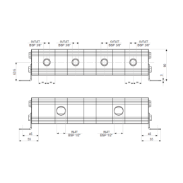 Tikslus reduktoriaus alyvos srauto daliklis GR10 4x3,2cm3 2xIN - 4xOUT be balansavimo vožtuvų. Įleidimo alyvos srauto diapazonas