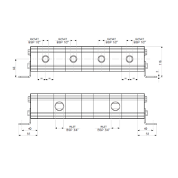 Tikslus reduktoriaus alyvos srauto daliklis GR20 4x8.0cm3 2xIN - 4xOUT be balansavimo vožtuvų. Įleidimo alyvos srauto diapazonas