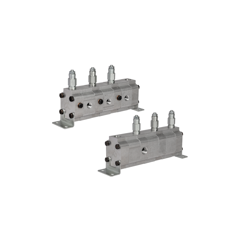 Tikslus pavarų alyvos srauto daliklis GR20 3x8,0 cm3 1xIN - 3xOUT su išlyginamaisiais vožtuvais. Įleidimo alyvos srauto diapazon