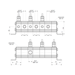 Tikslus pavarų alyvos srauto daliklis GR20 3x8,0 cm3 1xIN - 3xOUT su išlyginamaisiais vožtuvais. Įleidimo alyvos srauto diapazon