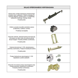 Vairo stiprintuvas C-330 Premium - DANFOSS orbitrol, šoninis pavaros mechanizmas, skriemulių pavara (vietoj kompresoriaus)