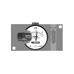 Tikslus profesionalus srauto matuoklis su skale ir 3/4 colio termometru 10–180 l/min.