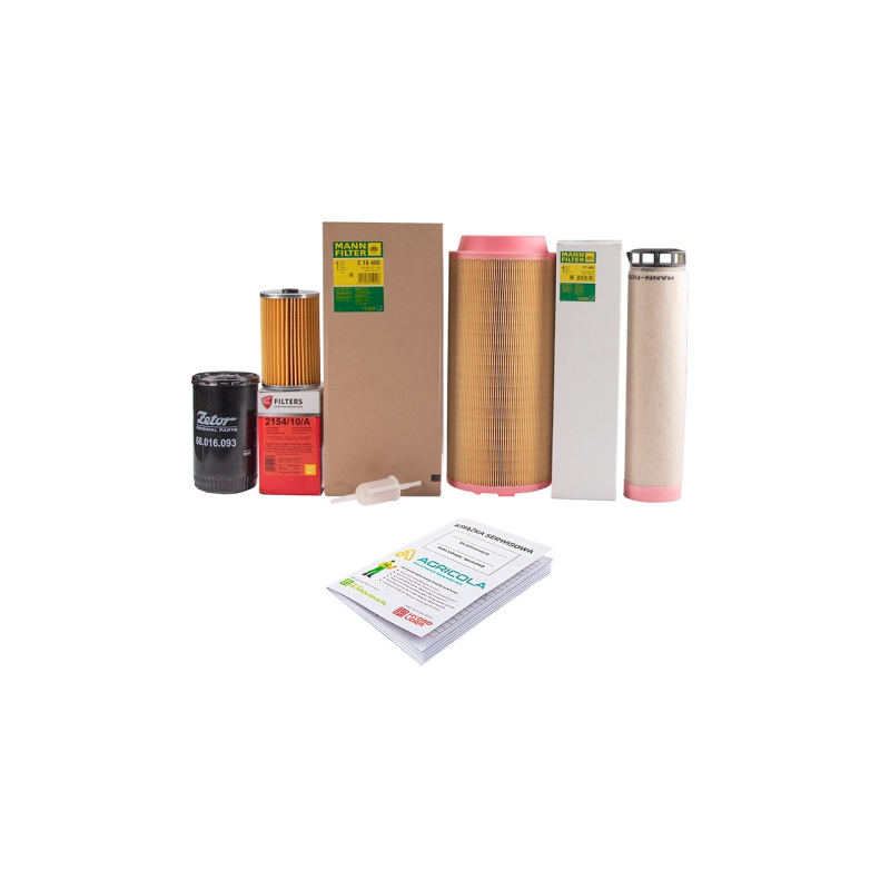Filtrų komplektas traktoriui Zetor Proxima 6241-10541 Variklio alyvos filtras + kuro filtras + kuro filtro įdėklas + oro filtras