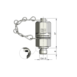 2 x Hidraulinės sistemos diagnostikai skirto serviso slėgio matuoklio jungtis su M16x2 - M12x1,5 kištuku