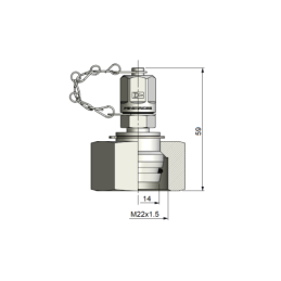 Manometro jungtis, aptarnavimo matavimo jungtis hidraulinės sistemos diagnostikai M16x2 - DKOL M22x1.5