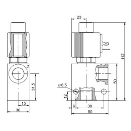 Elektra valdomas hidraulinis vožtuvas, paprastai atidarytas, dvikryptis, 2/2, su dvipusiu fiksavimu. Sriegis: 3/4 colio. Įtampa: