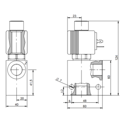 Elektra valdomas hidraulinis vožtuvas, paprastai atidarytas, dvikryptis, 2/2 su vienpusiu fiksavimu. Sriegis: 1/2 colio. Įtampa: