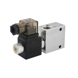 Elektra valdomas hidraulinis vožtuvas, paprastai atidarytas, dvikryptis, 2/2, su vienpusiu fiksavimu. Sriegis: 3/4 colio. Įtampa