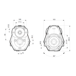 GR2 reduktorius BMR varikliams su 25 mm velenu, perdavimo skaičius: 3.0:1