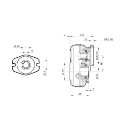 GR2 reduktorius BMR varikliams su 25 mm velenu, perdavimo skaičius: 2.0:1