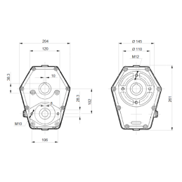 GR3 reduktorius BMR varikliams su 25 mm velenu, perdavimo skaičius: 2.0:1