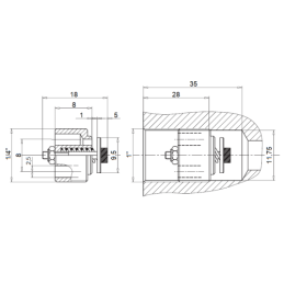 3 x VUBA apsauginio vožtuvo kasetės sriegis: 1/4 colio, srautas: 20 l/min, maksimalus slėgis: 350 bar.