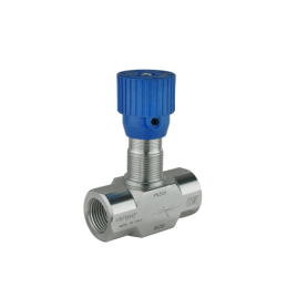 VRFB 90 1/4" dvikryptis hidraulinis droselio vožtuvas su tiksliu reguliavimu. Srautas: 15 l/min., maks. slėgis: 350 bar.