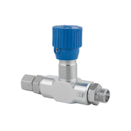 VRFB 90 AB M16x1.5 dvikryptis hidraulinis droselio vožtuvas su tiksliu reguliavimu. Srautas: 30 l/min., maks. slėgis: 350 bar.