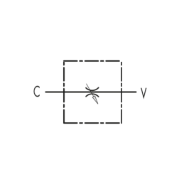 VRFB 90 AB M18x1.5 dvikryptis hidraulinis droselio vožtuvas su tiksliu reguliavimu. Srautas: 15 l/min., maks. slėgis: 350 bar.