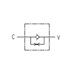 VRFU 90 AB M14x1.5 vienkryptis hidraulinis droselio vožtuvas su tiksliu reguliavimu. Srautas: 15 l/min., maks. slėgis: 350 bar.