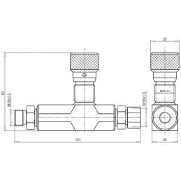 VRFU 90 AB M18x1.5 vienpusis hidraulinis droselio vožtuvas su tiksliu reguliavimu. Srautas: 15 l/min., maks. slėgis: 350 bar.