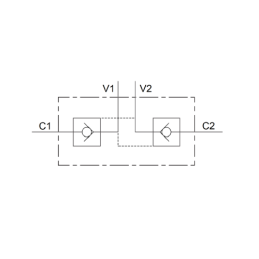 Hidraulinis atbulinis vožtuvas, dvigubo veikimo cilindras, užraktas VBPDE L2 CEXC 12L 1/4"