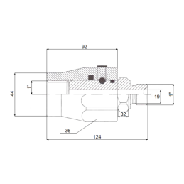 Tiesi pasukama hidraulinė linijinė jungtis, tipas GGL, colinis sriegis 1 colio