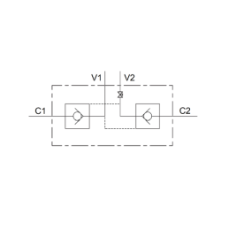 Hidraulinis atbulinis vožtuvas „užraktas“ užrakinamas dvigubo veikimo cilindras VBPDE c/RUB 3/8" papildomas mechaninis fiksavima