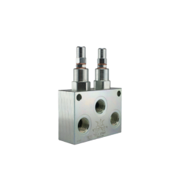 VMPD dvigubas perpildymo vožtuvas su reguliavimo sriegiu: 3/8" srautas: 40 l/min slėgis: 50–250 bar