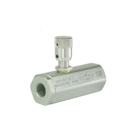 VRFU 90C vožtuvas su vienkrypčiu droselio reguliavimu, sriegis: 3/8 colio, srautas: 17 l/min, maksimalus slėgis: 250 bar