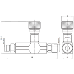 VRFU 90 AB M22x1.5 vienpusis hidraulinis droselio vožtuvas su tiksliu reguliavimu. Srautas: 80 l/min., maks. slėgis: 280 bar.