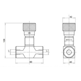 VRFB 90 1 colio dvikryptis hidraulinis droselio vožtuvas su tiksliu reguliavimu. Srautas: 110 l/min., maks. slėgis: 250 bar.