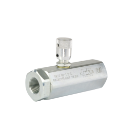 VRFU 90C vožtuvas su vienkrypčiu droselio reguliavimu, sriegis: 1/2 colio, srautas: 28 l/min, maksimalus slėgis: 250 bar