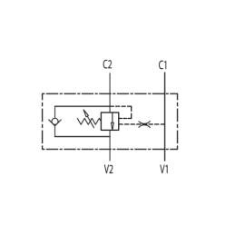 Perkrovos ir fiksavimo vožtuvas, dvipusis centrinis VBCD SE-A, sriegis: 3/4", srautas: 100 l/min, maks. slėgis: 350 bar