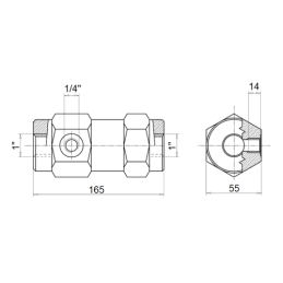 VBPSL valdomas atbulinis vožtuvas „užraktas“ vienpusio veikimo pavara, fiksavimo sriegis: 1 colis, srautas: 120 l/min, maksimalu
