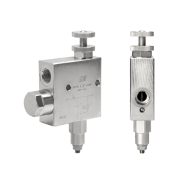 RFP3 VMP srauto reguliatoriaus vožtuvo sriegis: 1/2 colio, maksimalus srautas: 80 l/min, maksimalus slėgis: 350 bar