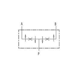 Hidraulinis srauto daliklis, 50:50 sriegis, 3/8 colio, srautas 20–30 l/min., maksimalus slėgis 250 barų
