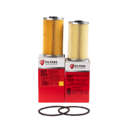 2 x Kuro filtrų komplektas traktoriui Ursus U1222/1224 U1604/1614. WP103 kuro filtras + WP205 kuro filtras