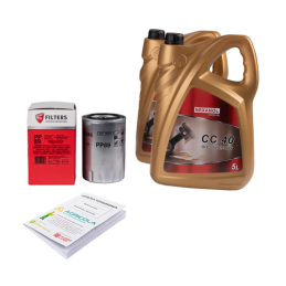 Variklio alyvos filtras PP89 PP-8.9 MF4 traktoriui + variklio alyva NEXANOL CC 40 10L + serviso knygelė