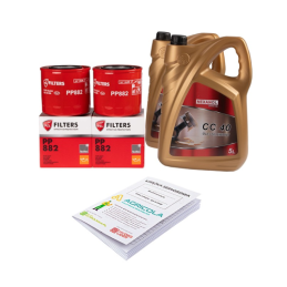 Filtrų komplektas Ursus U912/914 U1012/1014 traktoriui Variklio alyvos filtrai + NEXANOL CC 40 10L variklio alyva + serviso knyg