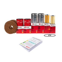 Filtrų komplektas Ursus U902/904 U1002/1004 traktoriui Alyvos filtrai + kuro filtrai + oro filtro įdėklas + serviso knygelė