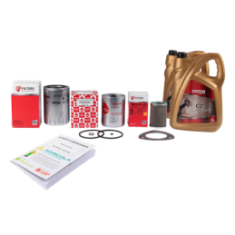 Filtrų komplektas MF4 traktoriui Variklio alyvos filtras + kuro filtras + kėlimo alyvos filtras + NEXANOL CC 40 10L variklio aly