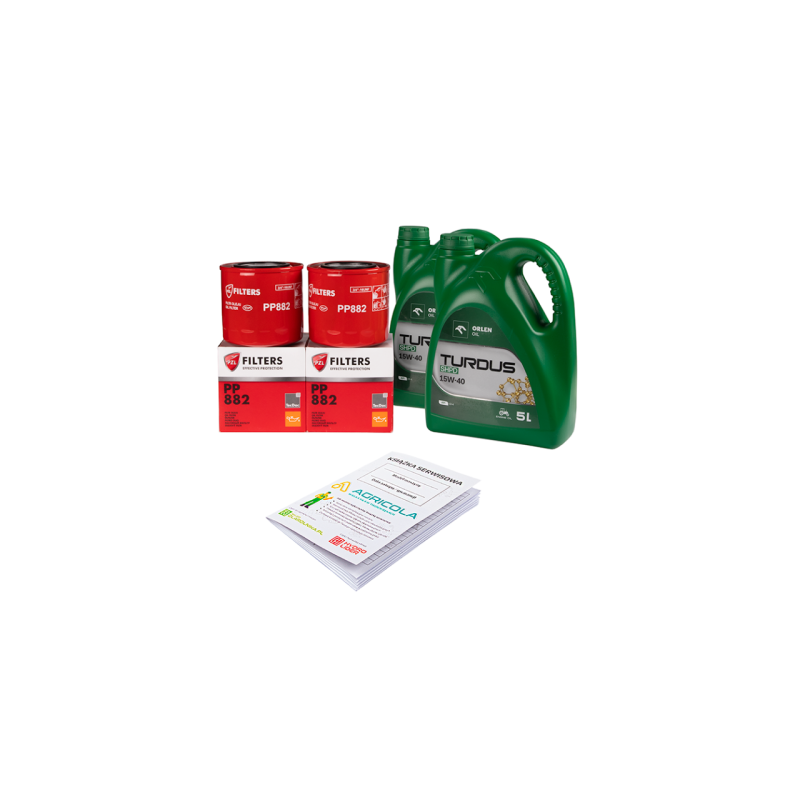 Alyvos filtrų rinkinys Ursus U902/904 U1002/1004 traktoriui Alyvos filtrai PP882 PP-8.8.2 + variklio alyva TURDUS 15W40 10L + se