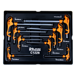 Šešiakampių raktų rinkinys 1,5–10 mm „T“ formos rankena C1226
