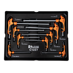 „Torx“ šešiakampių raktų rinkinys, T10–T50 mm, „T“ formos rankena, C1227